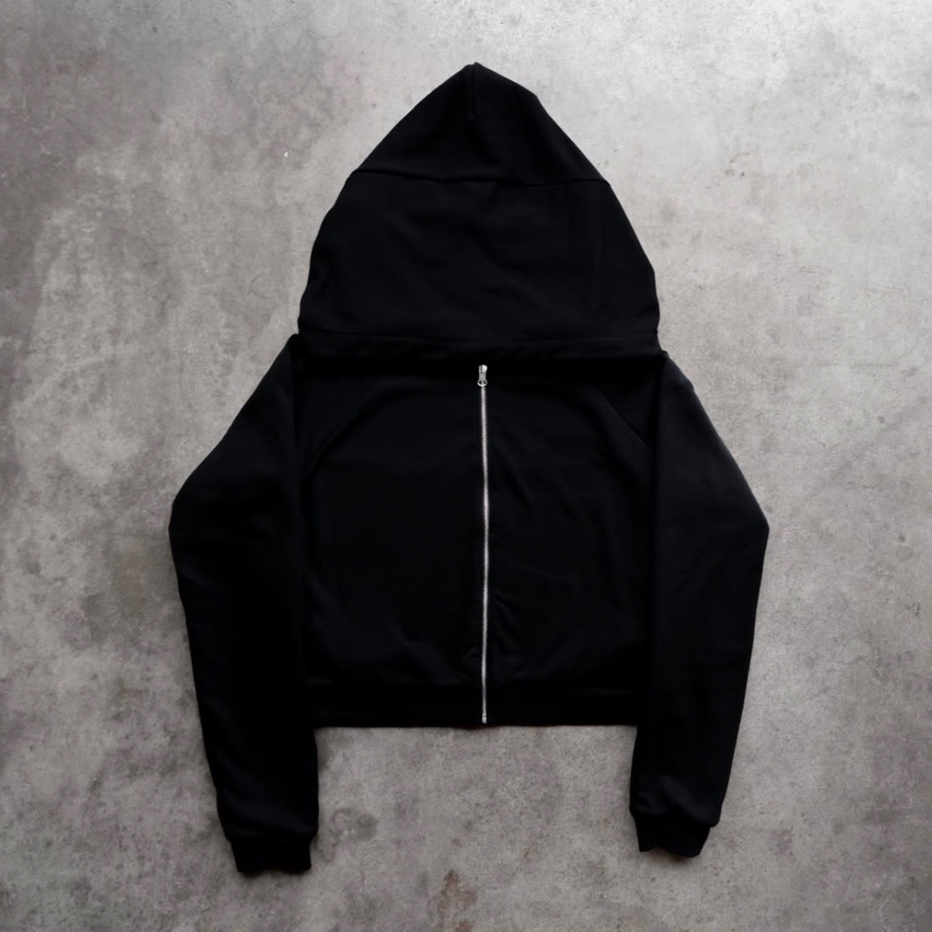 Black "Hidden" Zip Up